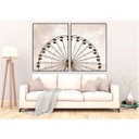 Ver imagem 1 de kit com 2 Quadros Decorativos Cidades com Moldura e Vidro para Sala Quarto Escritório e Clínica 62x8