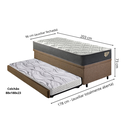 Ver imagem 2 de Bicama Box Baú Solteirão com Colchão Adapto Molas Ensacadas Ecoflex Linho Marrom 96x203