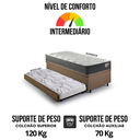 Ver imagem 7 de Bicama Box Baú Solteirão com Colchão Adapto Molas Ensacadas Ecoflex Linho Marrom 96x203