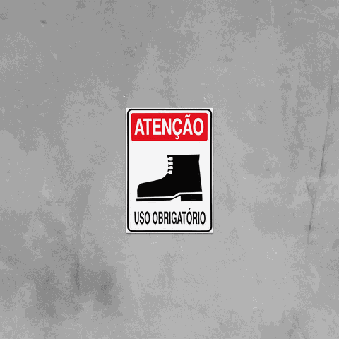 Combo 6 Placas De Sinalização Atenção Bota Uso Obrigatório 20x30 Acesso - S-204 F9e
