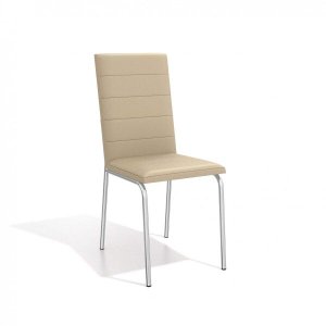 Kit com 2 Cadeiras Estofadas Amsterdã Cromada 2c091cr Kappesberg Crome - Cromado/nude