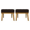 Ver imagem 4 de Kit 2 Puffs Decorativos Firenze Retangular - Marrom Corino