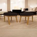 Ver imagem 1 de Kit 2 Puffs Decorativos Firenze Retangular - Marrom Corino