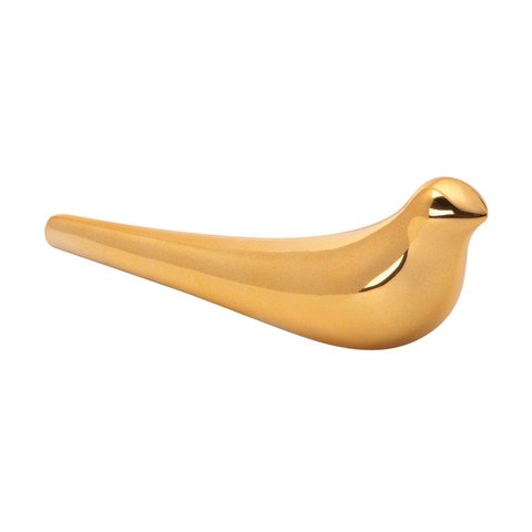 Escultura Pássaro Cerâmica Dourado 14184 Mart