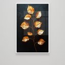 Ver imagem 3 de Quadro Decorativo Folhas Douradas Fundo Black Sala Quarto Casa Escritório