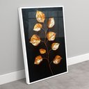 Ver imagem 2 de Quadro Decorativo Folhas Douradas Fundo Black Sala Quarto Casa Escritório
