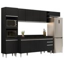 Ver imagem 1 de Armário de Cozinha Modulada 5 Peças CP17 Balcão com Tampo Preto - Lumil Lumil Móveis
