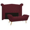 Ver imagem 1 de Kit Cabeceira 160 cm Suede + Calçadeira Madrid Bordô