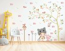 Ver imagem 1 de Adesivo de Parede Infantil Menina Gatinho e Árvore