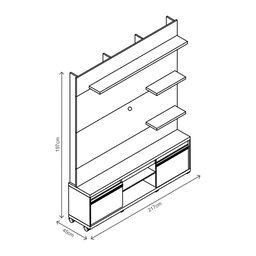 Home Theater para Tvs até 70 Polegadas Germai Cedro Off White/freijó - 3
