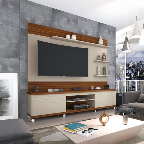 Home Theater para Tvs até 70 Polegadas Giga Cedro Off White/freijó