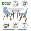 Ver imagem 4 de Conjunto De Mesa Madeira Infantil 68Cm Redondo Branco 2 Cadeiras Azul