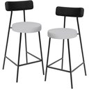 Ver imagem 1 de Kit 02 Banquetas Baixa Bar Cozinha Sala Jantar Milão L02 Couríssimo Preto Linho Cinza - lyam