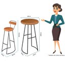 Ver imagem 4 de Conjunto Mesa Bistrô Alta e 4 Banquetas com Encosto Estilo Industrial Aura D09 Peroba - Mpozenato