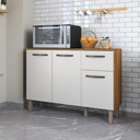 Ver imagem 1 de Balcão de Cozinha 3 Portas Mila Home 1 Gaveta MDP 120cm :Freijo / Off-White