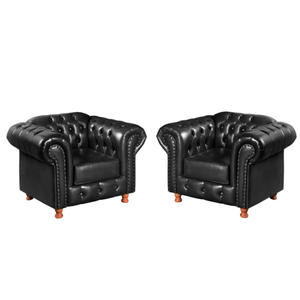 2 Poltronas Chesterfield Luiz Xv Corano Preto