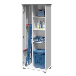 Armário Multiuso para Lavanderia 2 Portas 3 Prateleiras Aracaju Arte Móveis - 3