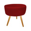 Ver imagem 5 de Kit Namoradeira + 2 Poltronas Decorativa Nina + Puff Redondo Suede Vermelho Pés Madeira Mz Decor