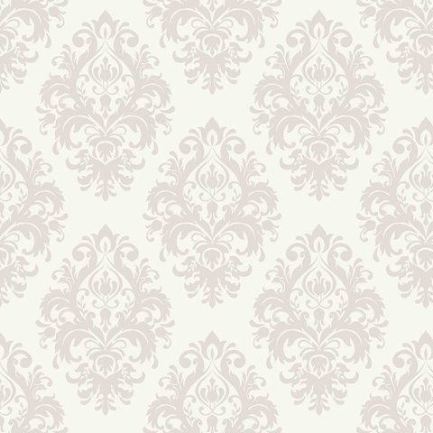 Papel de Parede Decorativo Damask Clássico em Dois Tons de Bege 1,5m