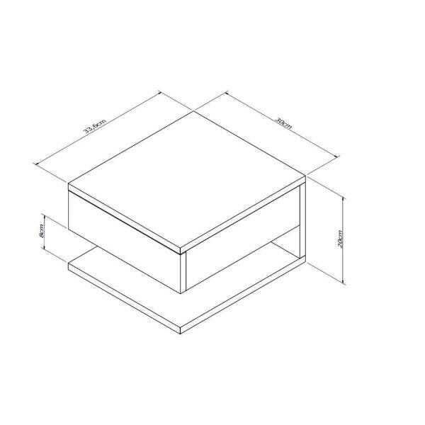 Mesa de Cabeceira 1 Gaveta 1 Prateleira Appunto - 3