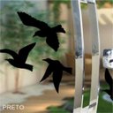 Ver imagem 2 de Adesivo Decorativo para Vidro Pássaros:preto