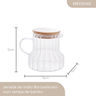 Jarra de Vidro com Tampa de Bambu Classic 500ml - Lyor - 5