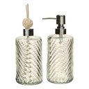 Ver imagem 1 de Kit Banheiro Dispenser Porta Sabonete e Frasco Difusor Prata - Prata