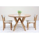 Ver imagem 4 de Mesa de Jantar Redonda Galena C/ Tampo Giratório - 5517 Mmj-nc Nc-amendoa/vidro Fendi 1,20m