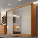 Ver imagem 4 de Guarda Roupa Casal Sonetto Plus 3 Portas com Espelho 8 Gavetas Cinamomo Fendi - Novo Horizonte