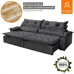 Sofá Retrátil e Reclinável 240cm Sparta - Movenzo Estofados - 5