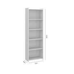 Estante Livreiro para Escritório 04 Prateleiras 57x183x30 Branco 0700 - Menu - 2