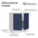 Ver imagem 3 de Balcão de Cozinha 70 cm 2 Portas (sem Tampo) Branco/Azul Vik Madesa