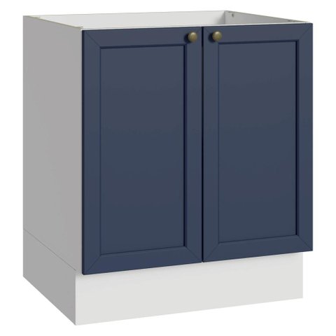 Balcão de Cozinha 70 cm 2 Portas (sem Tampo) Branco/Azul Vik Madesa