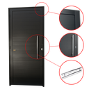 Ver imagem 2 de Porta Alumínio Lambril c/Puxador D.Preto 90 Brimak