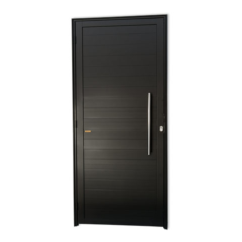 Porta Alumínio Lambril c/Puxador D.Preto 90 Brimak