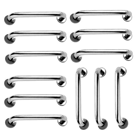 Alça de Apoio 30cm Inox Barra Kit 12 Unidades Deficiente Idoso Banheiro Box Acessibilidade Corrimao 
