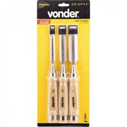 Jogo de formão com 3 peças Vonder - 2