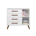 Ver imagem 5 de Cômoda Sapateira 4 Gavetas 1 Porta Q Encanto Retrô Mdf: Branco