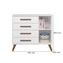 Ver imagem 3 de Cômoda Sapateira 4 Gavetas 1 Porta Q Encanto Retrô Mdf: Branco