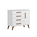 Ver imagem 4 de Cômoda Sapateira 4 Gavetas 1 Porta Q Encanto Retrô Mdf: Branco