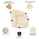 Ver imagem 3 de Poltrona Sala Decorativa Redonda 91cm Steve Boucle Bege I01 - Mpozenato