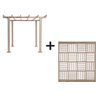 Kit Pergolado 2,90x2,90 Metros + Brise Lateral Ripado - Cor Natural Único - 3
