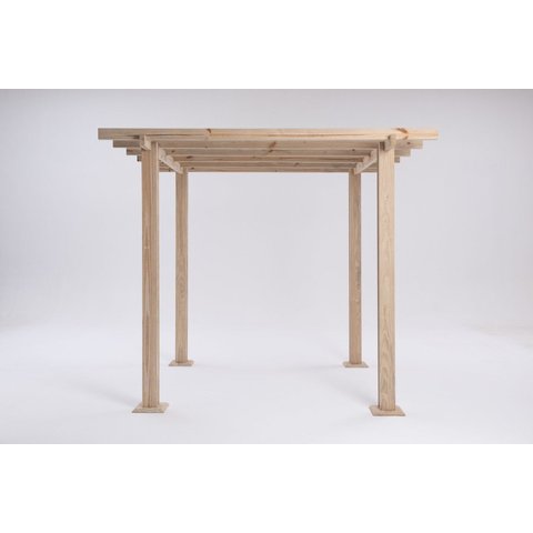 Kit Pergolado 2,90x2,90 Metros + Brise Lateral Ripado - Cor Natural Único