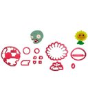 Ver imagem 1 de Kit Cortadores Pasta Americana Plantas Vs Zumbis com Cabeça do Zumbi e Planta Flor 2pc:5cm