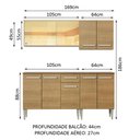 Ver imagem 3 de Cozinha Completa Madesa Emilly Drive com Balcão e Armário Aéreo Reflex Rustic Cor:Rustic