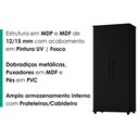 Ver imagem 5 de Guarda Roupa Multiuso 2 Portas 189x82 cm Portugal Preto Rudk