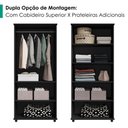 Ver imagem 4 de Guarda Roupa Multiuso 2 Portas 189x82 cm Portugal Preto Rudk