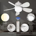 Ver imagem 2 de Ventilador de Teto com Luz Silencioso Bivolt para Quartos Pequenos com Controle Remoto Led 3 Cores