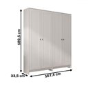 Ver imagem 4 de Armário de Lavanderia Americano 4 Portas 8 Prateleiras Branco - Pnr Móveis