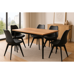 Mesa de Jantar Madeira Maciça 4 Lugares Sala Cozinha Trionfo - 2